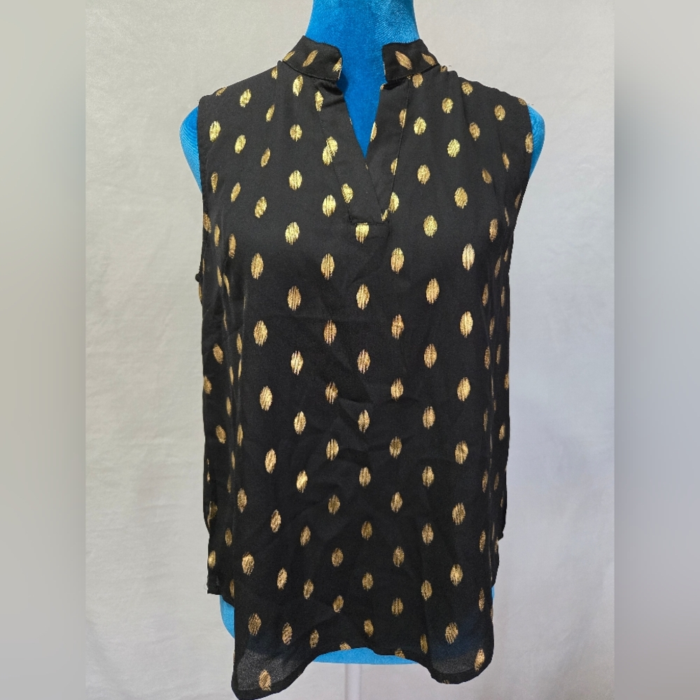 ROMWE Black and Gold Patterned Blouse